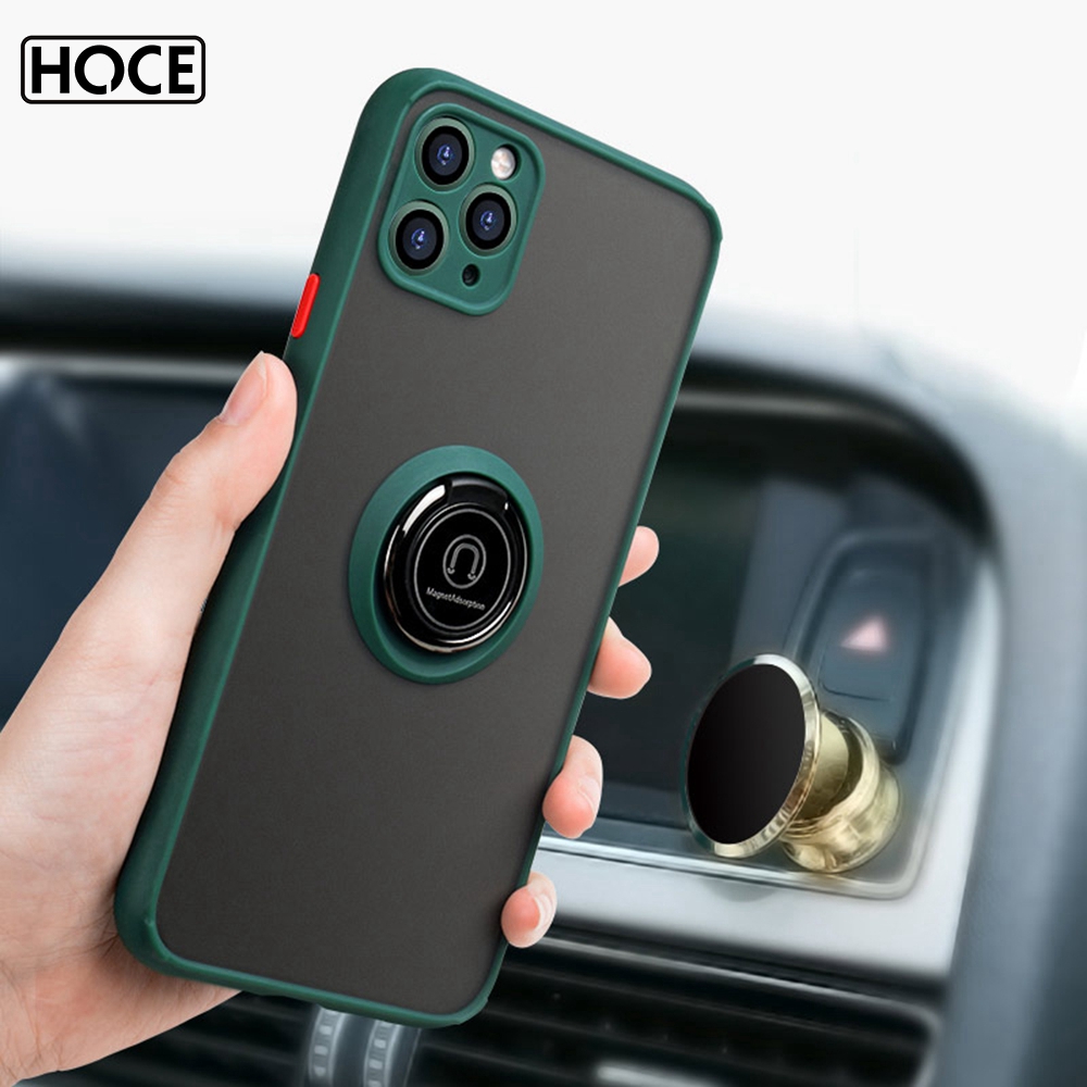 Hoce cases for iphone 13 12 11 pro max case with ring holder for iphone x xr xs max 8 7 plus magnetic bracket phone cover
