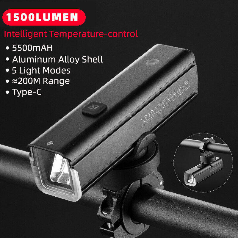ROCKBROS Đèn Xe Đạp Đèn Pha Nâng Giá Đỡ Đa Năng Đèn Flash Mạnh Mẽ Đèn Trước Xe Đạp Led Sạc USB 4000MAh