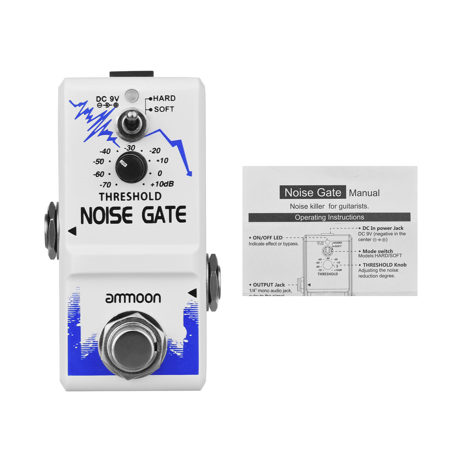 [ammoon]Single Noise Gate Guitar Effect Pedal True Bypass Zinc Alloy Shell