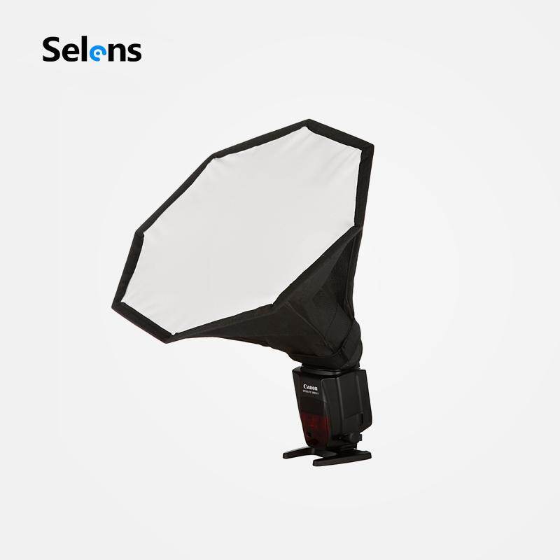 Selens 19CM Mini Octagon Softbox Diffuser Foldable for hot-shoe Flash Speedlite