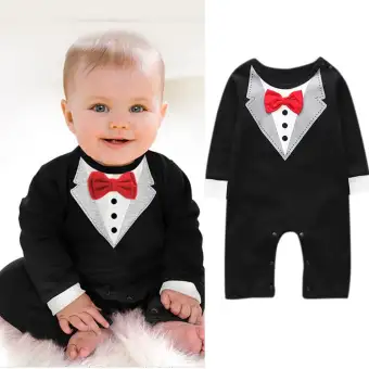 baby boy bow tie romper