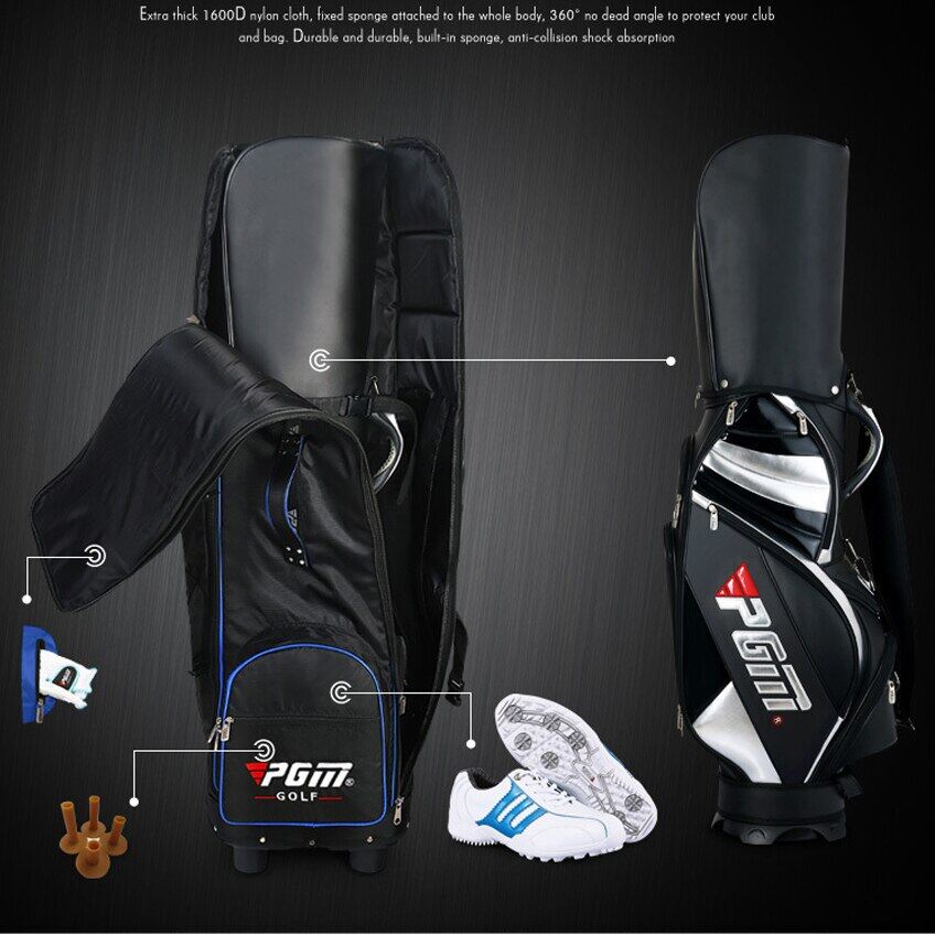 PGM Golf Aviation Bag Foldable with Tugboat Aircraft Consignment Bag with Complimentary Dust Storage Bags HKB009