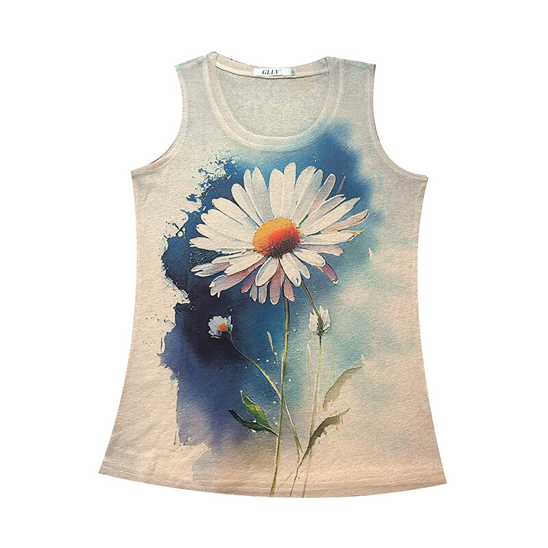 REHIN Women's T-shirt Sleeveless Knit Vest with Breathable Skin-Friendly Fabric and Unique Print Pattern Tops for Summer Fashion Tanks