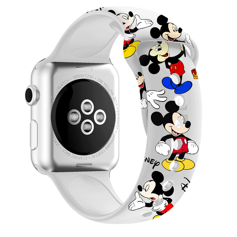 Cute Mickey Sport Silicone Band for Apple Watch Ultra 49mm 41mm 42mm 38mm 45mm 44mm 40mm Cartoon Bracelet Strap for Apple Watch Series 8 7 6 5 4 3 2 1 Watch Accessories