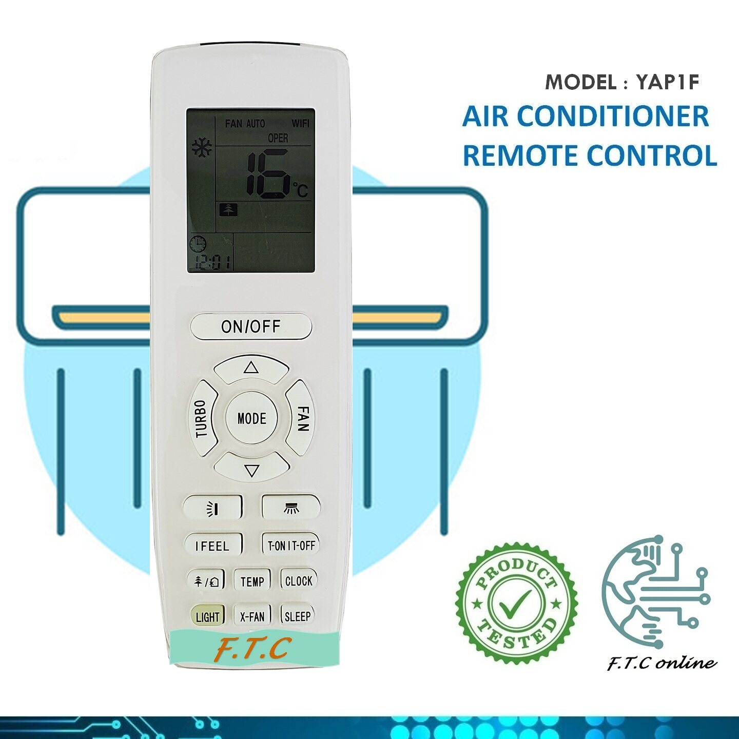 Gree Replacement For Gree Yap1f Air Cond Aircond Air Conditioner Remote 