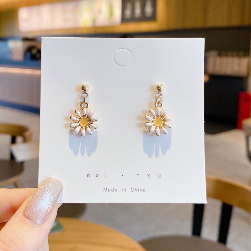 Daisy Flower Earrings Korean Fashion Jewelry