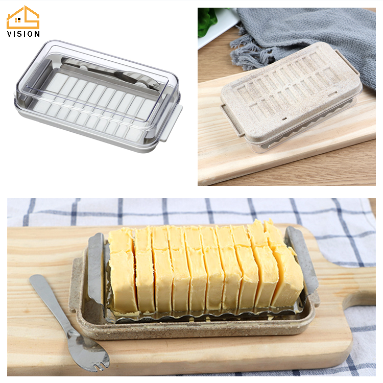 Vision Kitchen Butter Cheese Box With Cutting Net Household Transparent Butter Cheese Case Keeper Sandwich Lunch Cheese Cutting Food Container With Lid