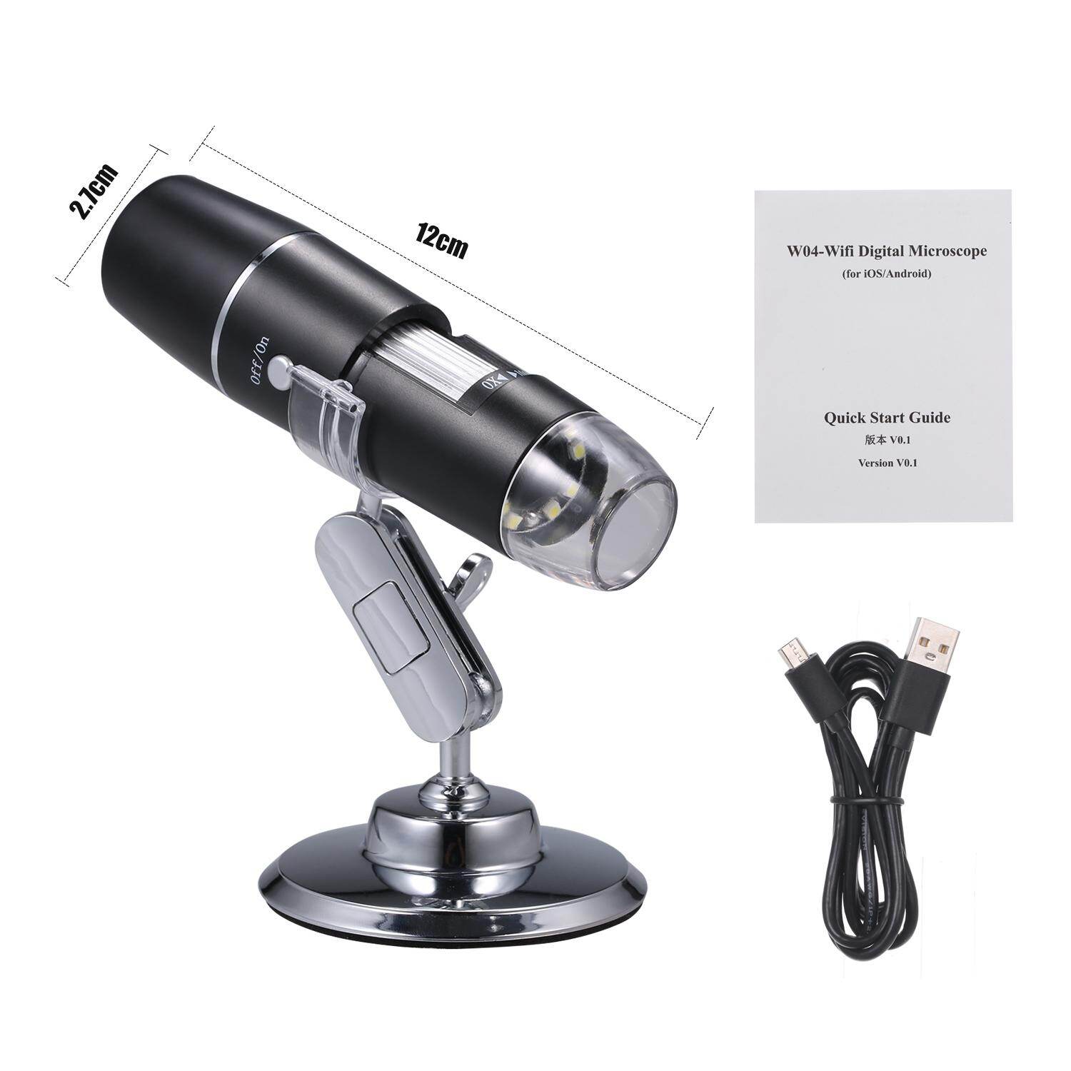 KKmoon Electron Digital Microscope Portable WiFi Wirelessly 1000x High Definition Magnifying Glass Christmas Halloween Educational Gift for Children