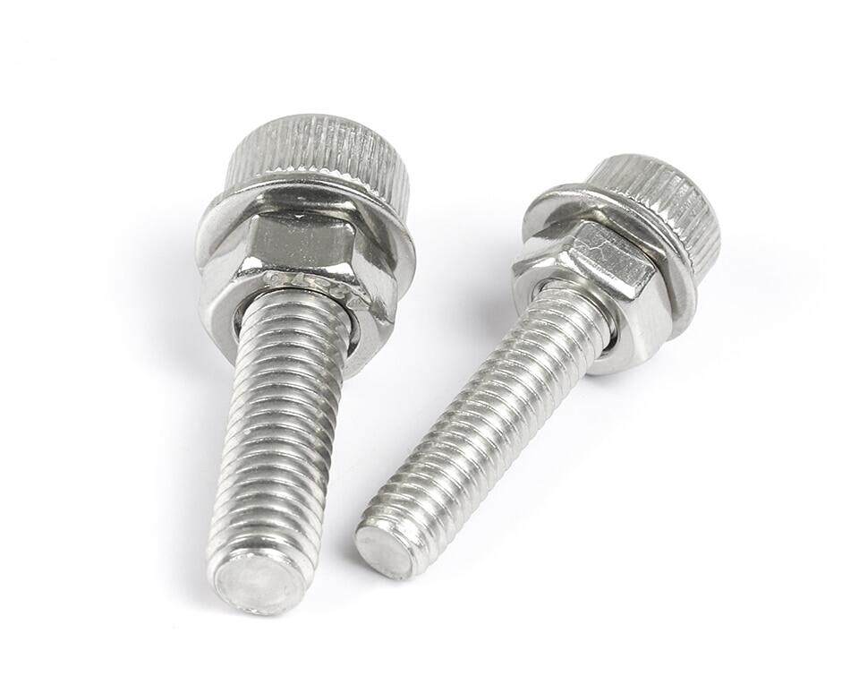 NINDEJIN Bộ Bu Lông Và Đai Ốc Đầu Lỗ Lục Giác Có Vòng Đệm Trơn Vít Lục Giác Bằng Thép Không Gỉ 304 Đai Ốc M3 M4 M5 M6 M8