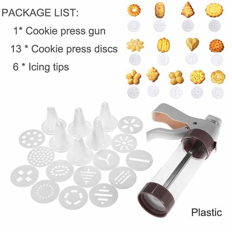Multifunctional Cookie Mold with 6 Icing Tips Biscuit Press Tool Kitchen Desserts Bread Pastry Baking Tools Cutter DIY Food Cake Template