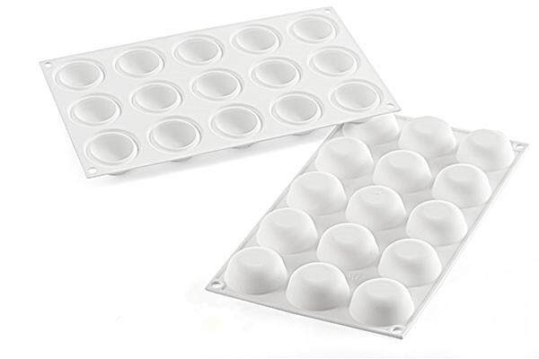 SN SF164 Ý Sản Xuất 15 Lianqiu Mẫu Khuôn SI3164 Phẳng Kem Bánh Mousse Pudding Khuôn Silicon