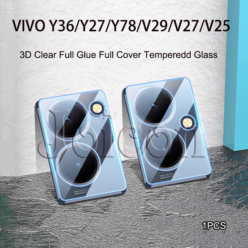 Rear Camera Lens Protector for VIVO Y36 Y17S Y27S Y36 5G Y27 Y78 5G/V29 V29E V27/V27E/V27 Pro/V25/V25E/V23/V23Pro/V23E Anti-scratch Full Cover Soft Tempered Glass Back Camera Screen Protective Film(1 PACK)