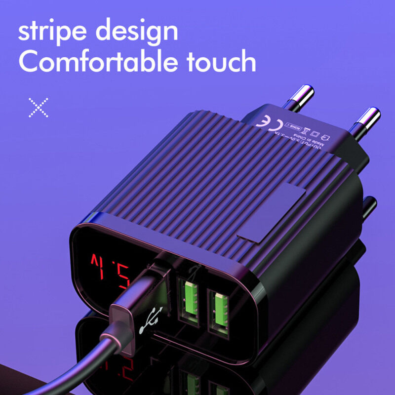 Giá Floveme 3A Tiêu Chuẩn Châu Âu Màn Hình Hiển Thị Kỹ Thuật Số Củ Sạc Nhanh 3 Cổng USB Đèn LED Sạc Đầu Sạc Tường Cho iPad iPhone và Nhiều Hơn Nữa