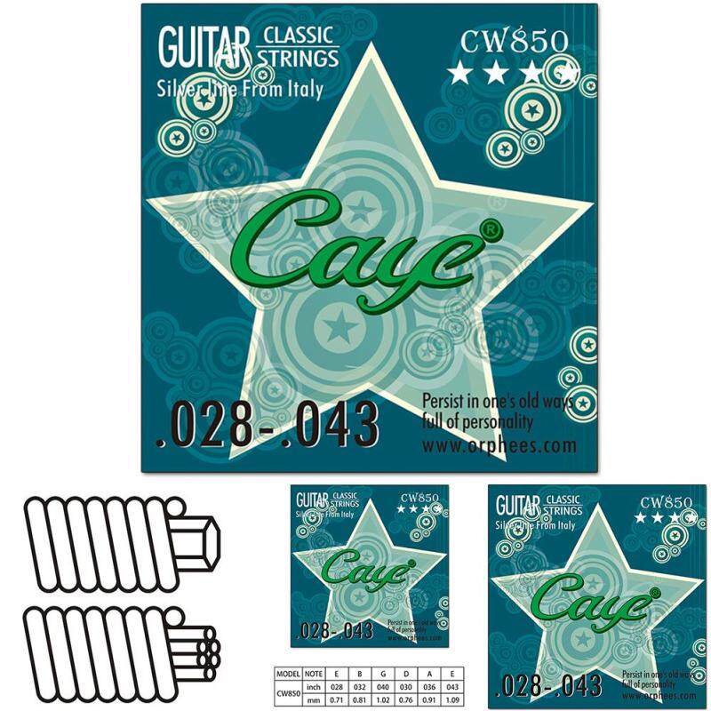 Orphee CAYE 6 Pcs Clear Nylon Silver Plated Classical Guitar Strings Normal Tension Malaysia