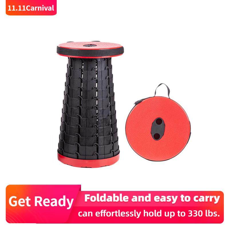 Outdoor Portable Adjustable Folding Stool for Hiking Camping Fishing Max Load 130KG//330lbs Mini Retractable Stool