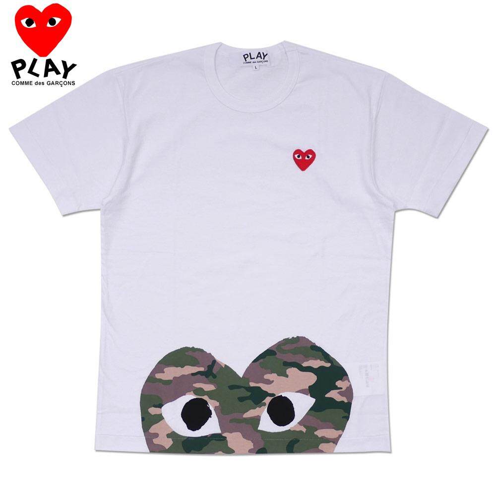 cdg camo heart t shirt