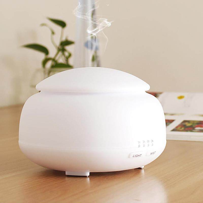 300ml Wood Grain Aroma Diffuser Ultrasonic Air Humidifier w/7-Color Light(White)-Manual EU Singapore
