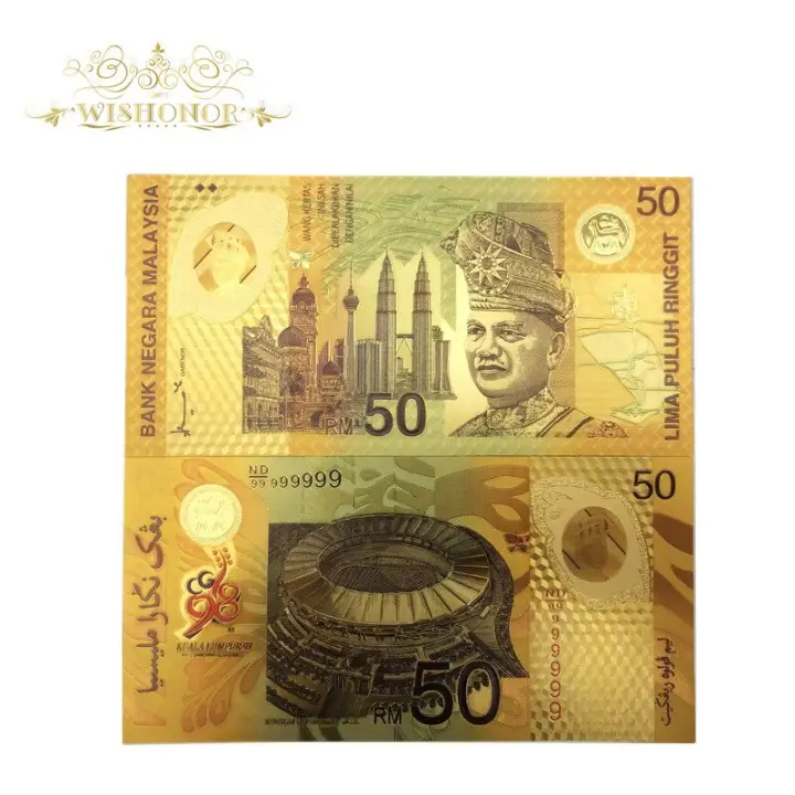 10 Buah Banyak Desain Baru 50 Ringgit Berlapis Emas Uang Kertas 10 Pcs Lot 24k Foil Emas Bank Note Malaysia Uang Palsu Sebagai Hadiah Lazada Indonesia