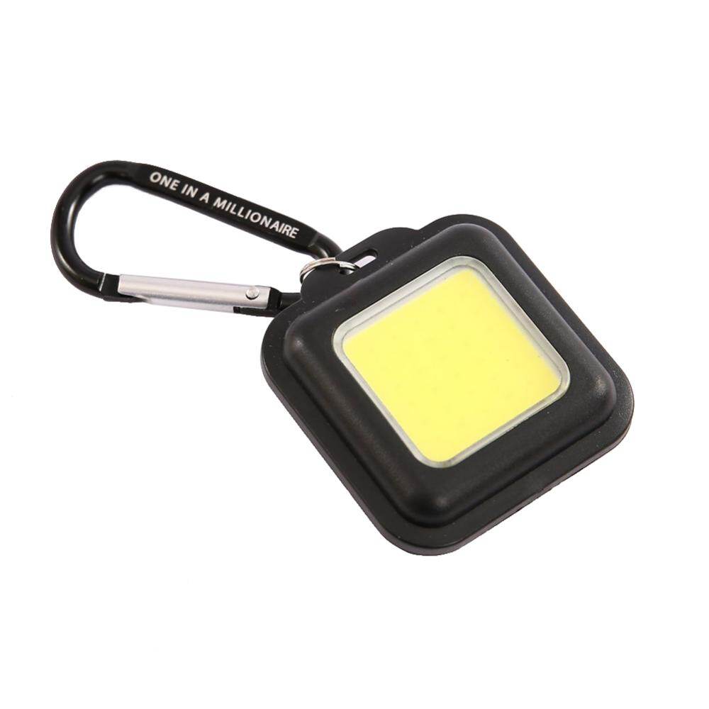 Portable COB LED Flashlight USB Rechargeable Keychain Camping Emergency Light