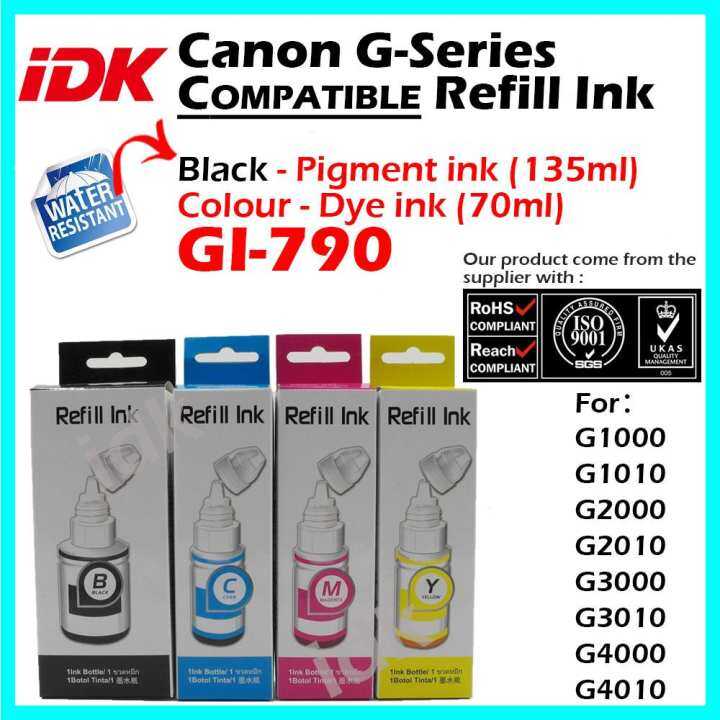 Canon Compatible GI790 790 GI790 GI 790 G Series Refill ink Bottle