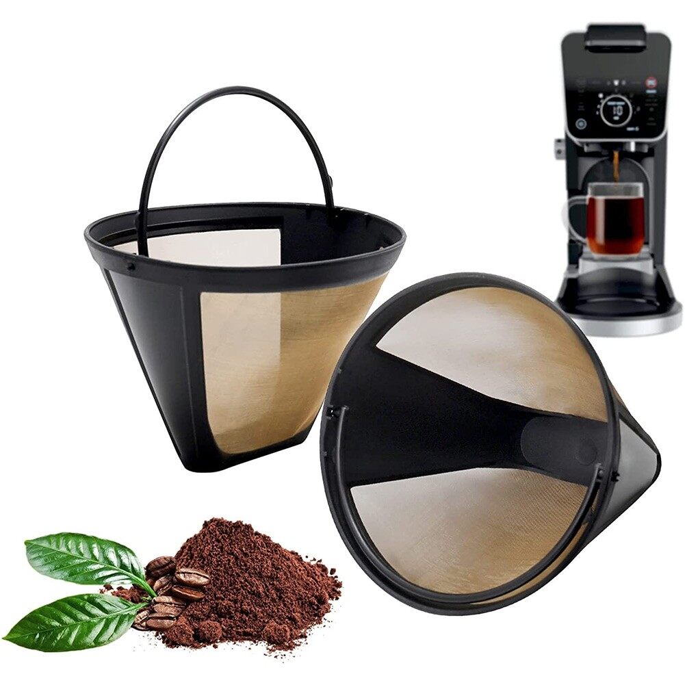 Coffee Filter Stainless Steel Reusable Cone Shape Permanent Coffee Filter Mesh Basket