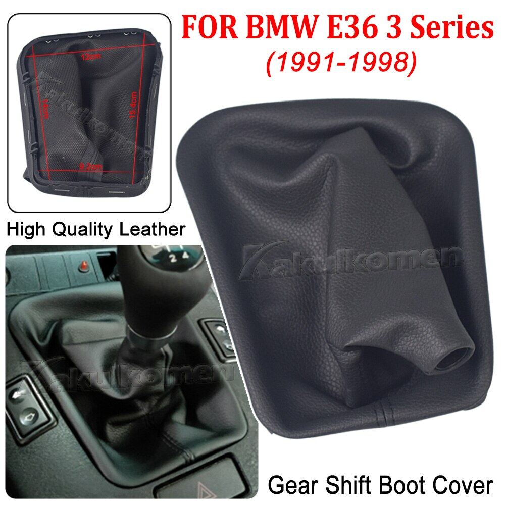 For BMW E30 E36 E39 E46 E81 E82 E87 E88 E90 E91 E92 E93 Car Gear Shift Boot Leather Boot Collars With Frame Acessories