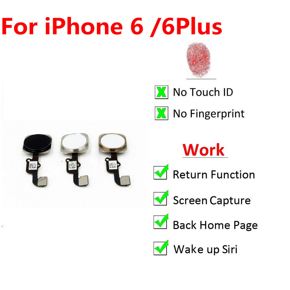 Home Button Flex Cable For iphone 6 6 Plus Return Back Button Key Back No Touch ID Fingerprint Function Replacement
