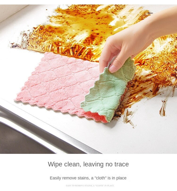 Microfiber Kitchen Dish Cloth Super Absorbent High-Efficiency Tableware Towel Kitchen Tools Household Cleaning Cloths
