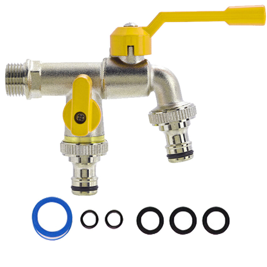 double-outlet-tap-garden-made-of-brass-rust-with-3-4-inch-1-2-inch