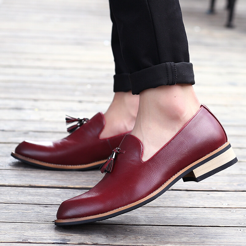 SUPERLI Men Dress Shoes Gentlemen British style Paty Leather Wedding Shoes Men Flats Leather Oxfords Formal Shoes Size 38~46