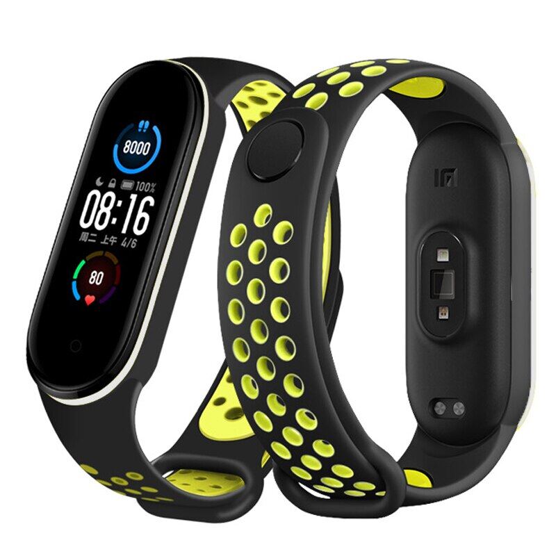 For xiaomi mi band 7 strap mi band 6 strap mi band 5 strap mi band 4 strap mi band 3 strap xiaomi smartwatch sport silicone strap for mi band 7 6 5 4 3 two-tone wristband