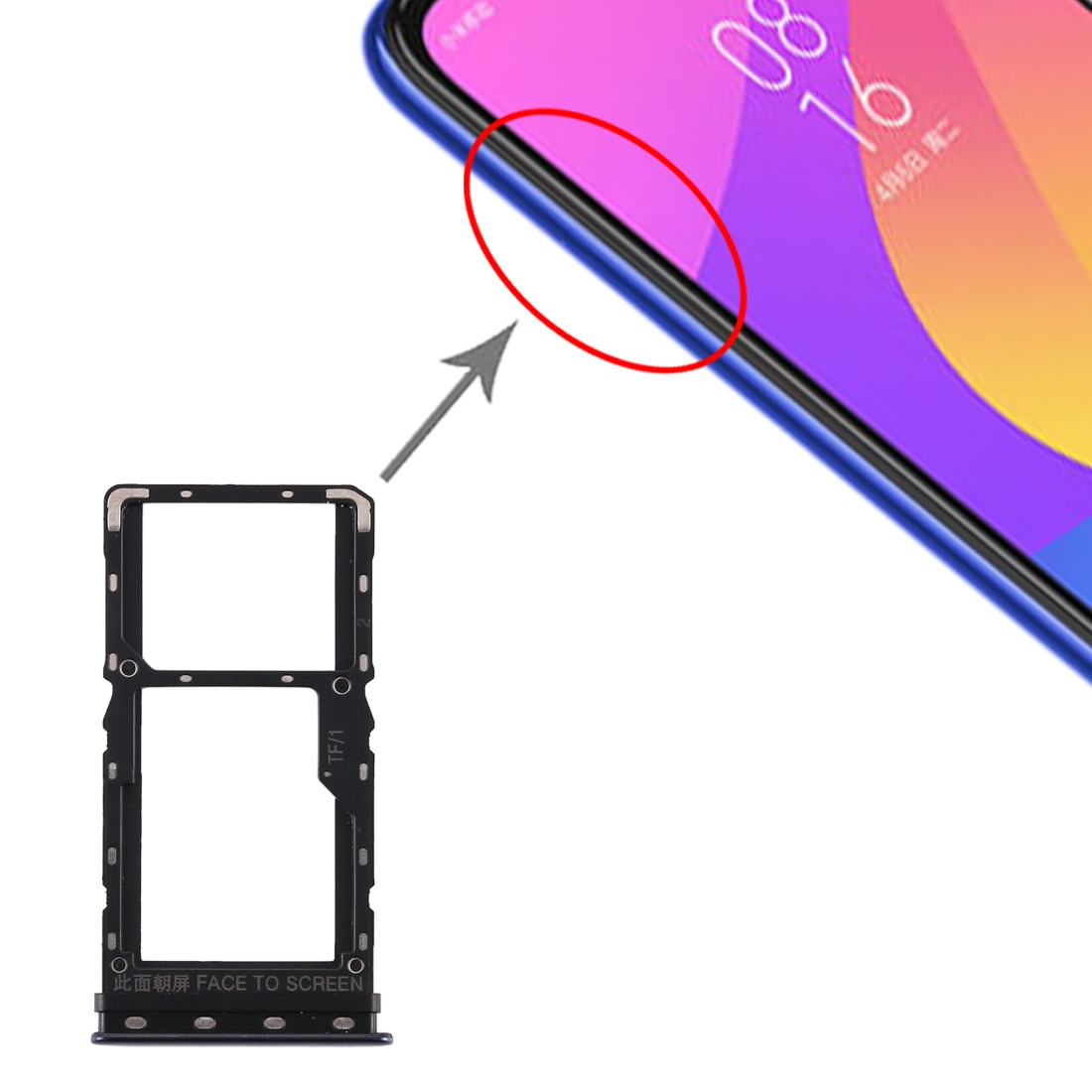 (Wtyd Mall) khay thẻ Sim + khay thẻ Sim/Thẻ Micro SD Khay cho Xiaomi mi cc9e/Mi A3
