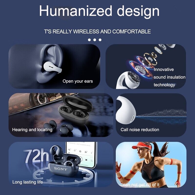 ♥Splay vận chuyển + readystock♥Sony âm thanh earcuffs xương tai dẫn bông tai Bluetooth không dây tai nghe auriculares Tai nghe TWS Tai nghe nhét tai thể thao PK Sony ambie