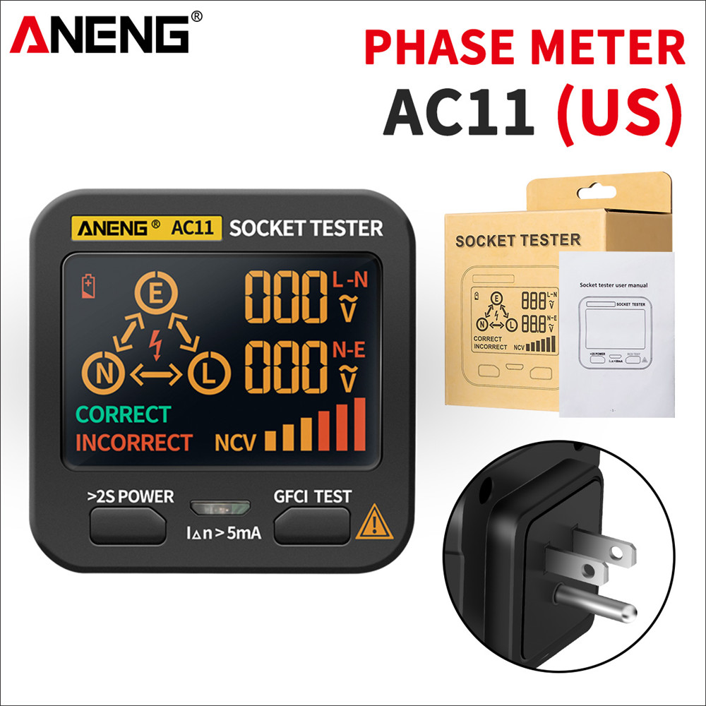 Naya aneng ac11 digital smart socket tester kiểm tra điện áp đầu dò ổ cắm us / uk / eu / au cắm nối đất dòng zero kiểm tra pha rcd ncv kiểm tra những người khác