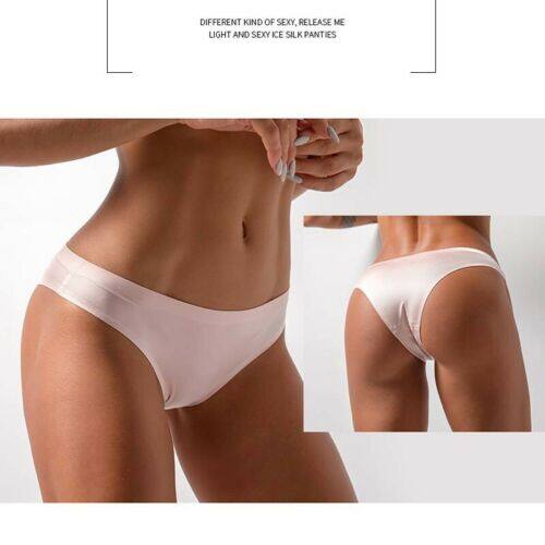 【♡Lovely girls house♡】Women‘’s Lingerie Ice Silk Briefs Panties Comfortable BreathableG-string Thongs Underwear Panties on Sale