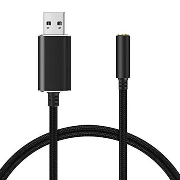 USB to 3.5mm Jack Audio Adapter with 3.5mm Headphone and Microphone Jack for Windows, for Mac, for PS4, for PC/Laptops