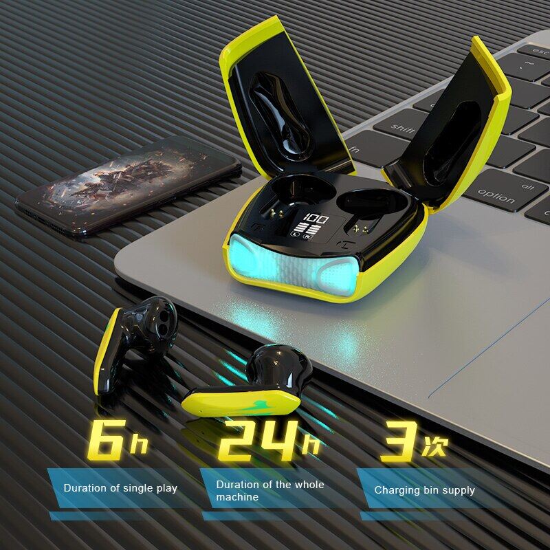 Bluetooth Earphone Wireless Headphones Gaming Headset With Flashlight Touch Control Earbuds Outdoor Low Delay For Game