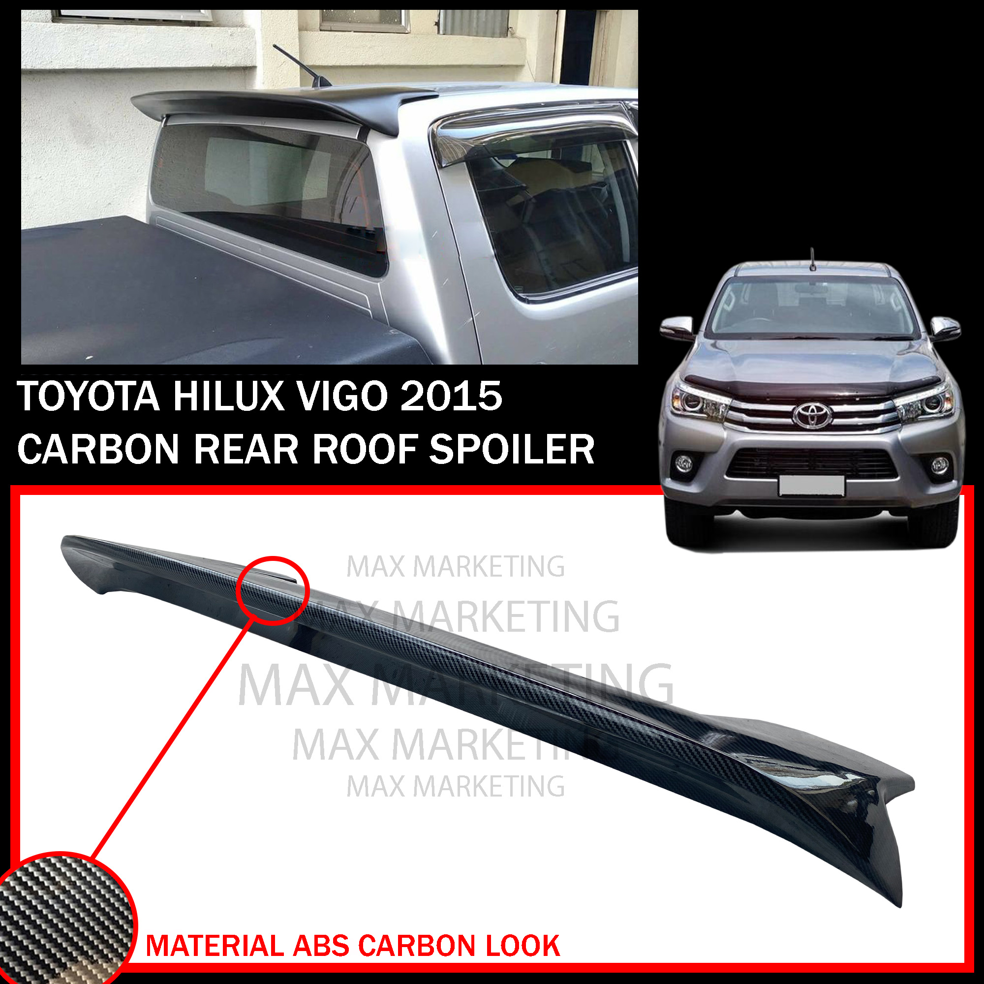 GR 4-Door Handle Cover Set In Carbon Fiber Look For Toyota Hilux Vigo / Fortuner / Altis / Vios (2004-2014)