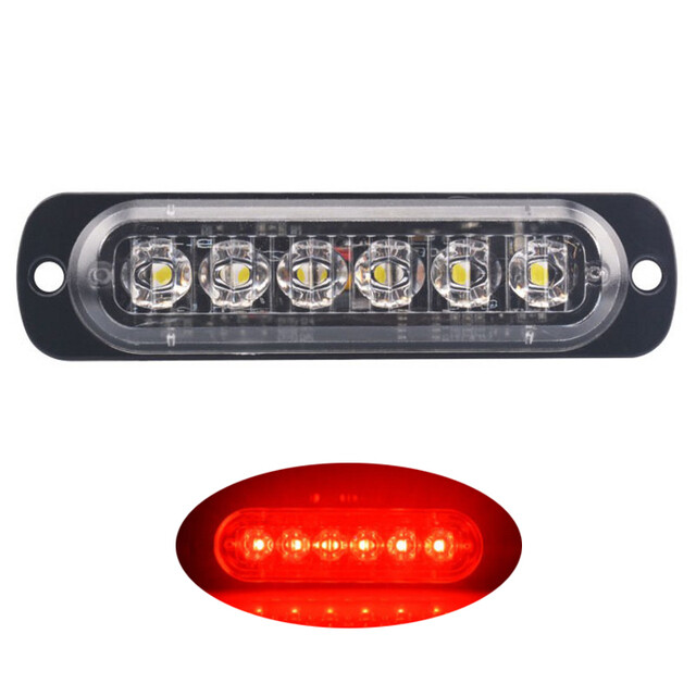 6 LED Truck Car Strobe Emergency Flashing Warning Light Yellow Red Blue Motor Truck Side High Bright Lights 18 Strobe Modes