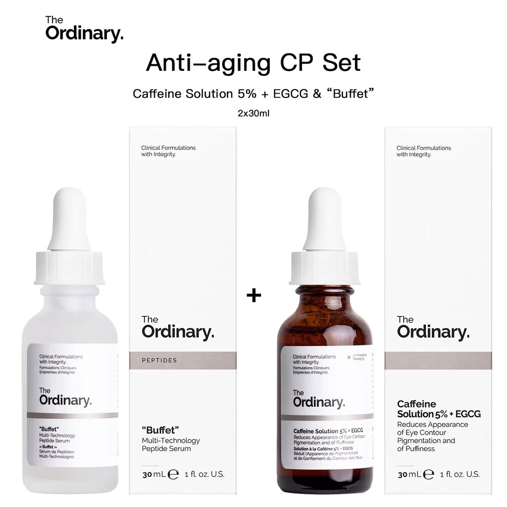 The Ordinary Anti-aging CP Set - Caffeine Solution 5% + EGCG & “ Buffet ” 2x30ml