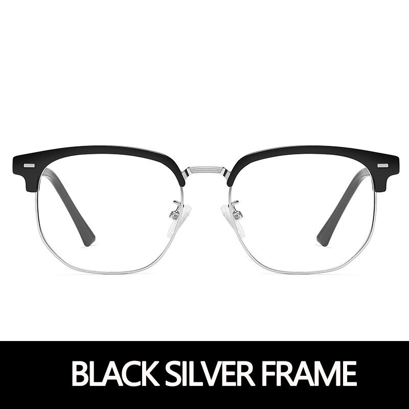 Fashion Cool Black Gold Half frame Men s Glasses Computer Glasses Anti radiation High definition Lens Anti blue Light Myopia Mirror Replaceable Lens