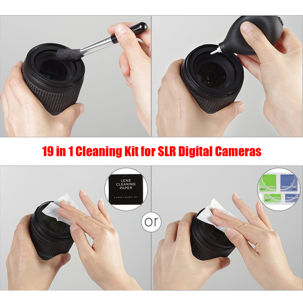 Bộ Dụng Cụ Vệ Sinh Máy Ảnh Kỹ Thuật Số Cầm Tay 19 Chiếc, Ống Kính DSLR, Dành Cho Máy Ảnh Sony Nikon Làm Sạch Cảm Biến