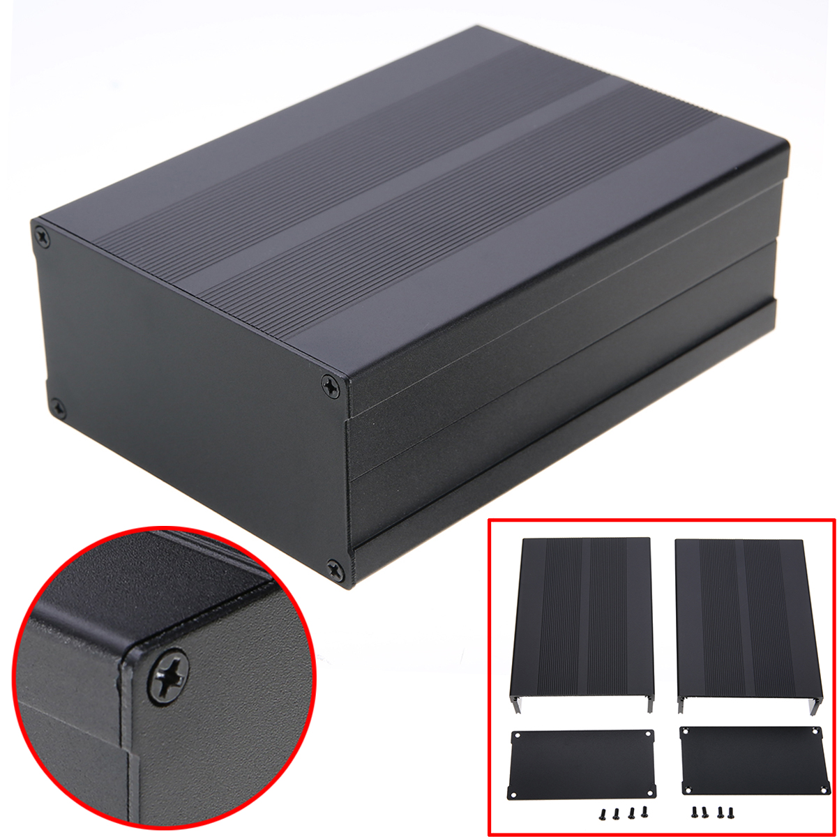 BOKALI 1 Bộ Hộp Nhôm Vỏ Ngăn Bảng Mạch Điện Tử Công Trình Đen 150*105*55Mm