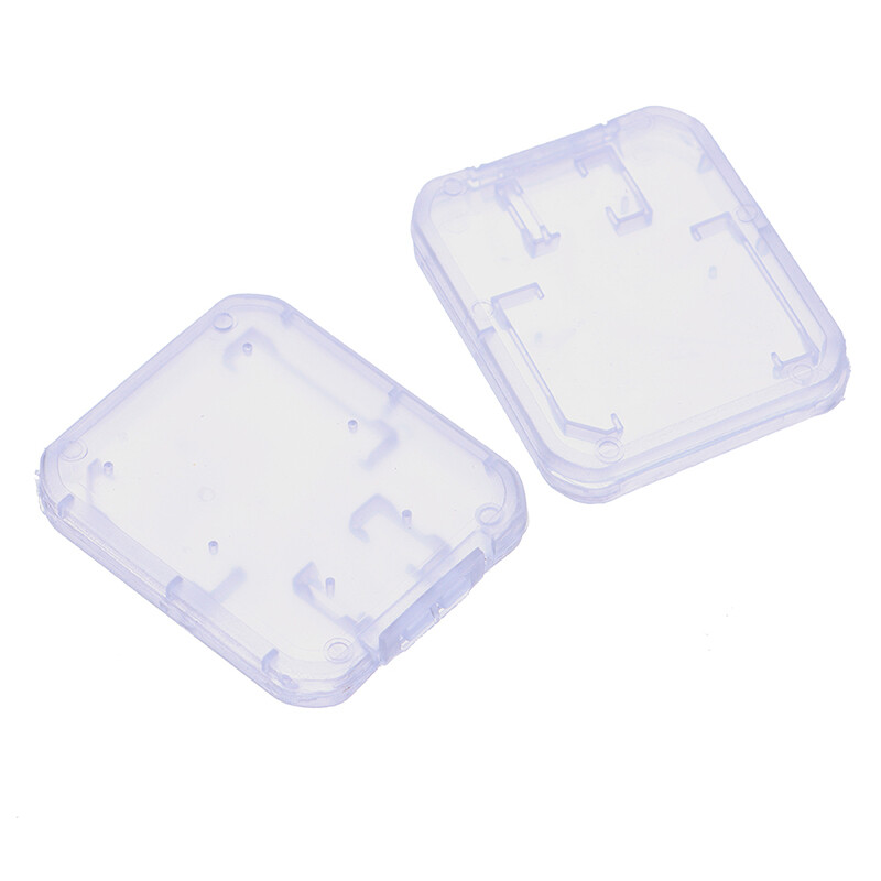 Huan 10Pcs Clear Plastic Memory Card Case Micro SD TF Card Storage Box Protection