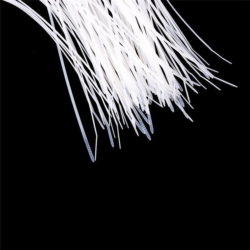 Ministar 100pcs Fasten White Black Cable Wire Zip Ties Self Locking Nylon Cable Tie