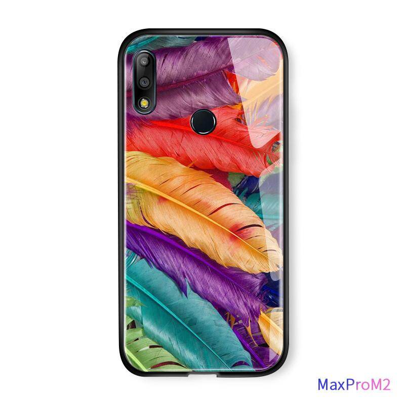 Hontinga For Asus Zenfone Max Pro M1 / Zenfone Max Pro M2 / Zenfone Max M2 Case, Aurora Galaxy Space Sky Starry Gradient Casing Case Shockproof Tempered Glass Back Cover