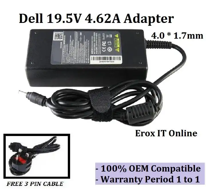 Laptop Ac Adapter Charger For Dell Xps 13 L321x 19 5v 4 62a 90w 4 0 1 7 Mm Dell 19 5v 4 62a Bullet 4 0 1 7mm Charger Lazada