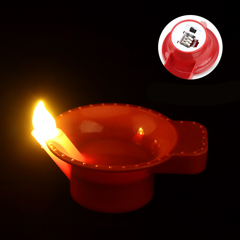 Candle Lamp Electric Floating on Water Diya LED Light Waterproof Glowing Decor Diwali India Oil Lamp Deepavali Festival Decoration