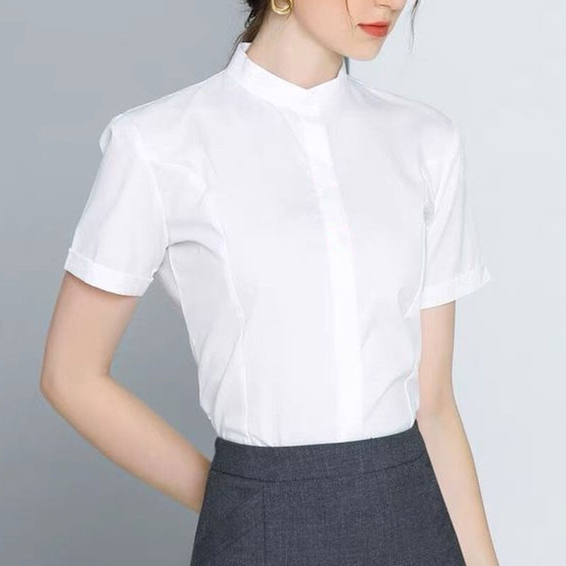 Áo Sơ CHICCHIC Công Sở Nữ Áo Sơ Mi Ngắn Tay Nữ