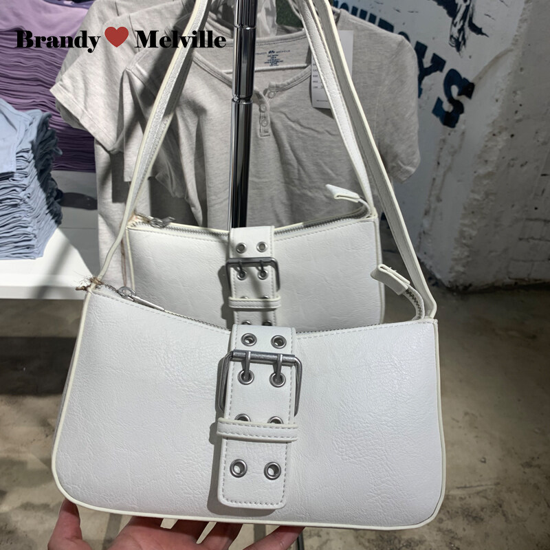 brandy melville black buckle bag